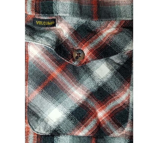 Volcom Workwear Flannel Shirt Mens Medium Plaid Button Up‎ Long Sleeve - Picture 14 of 14